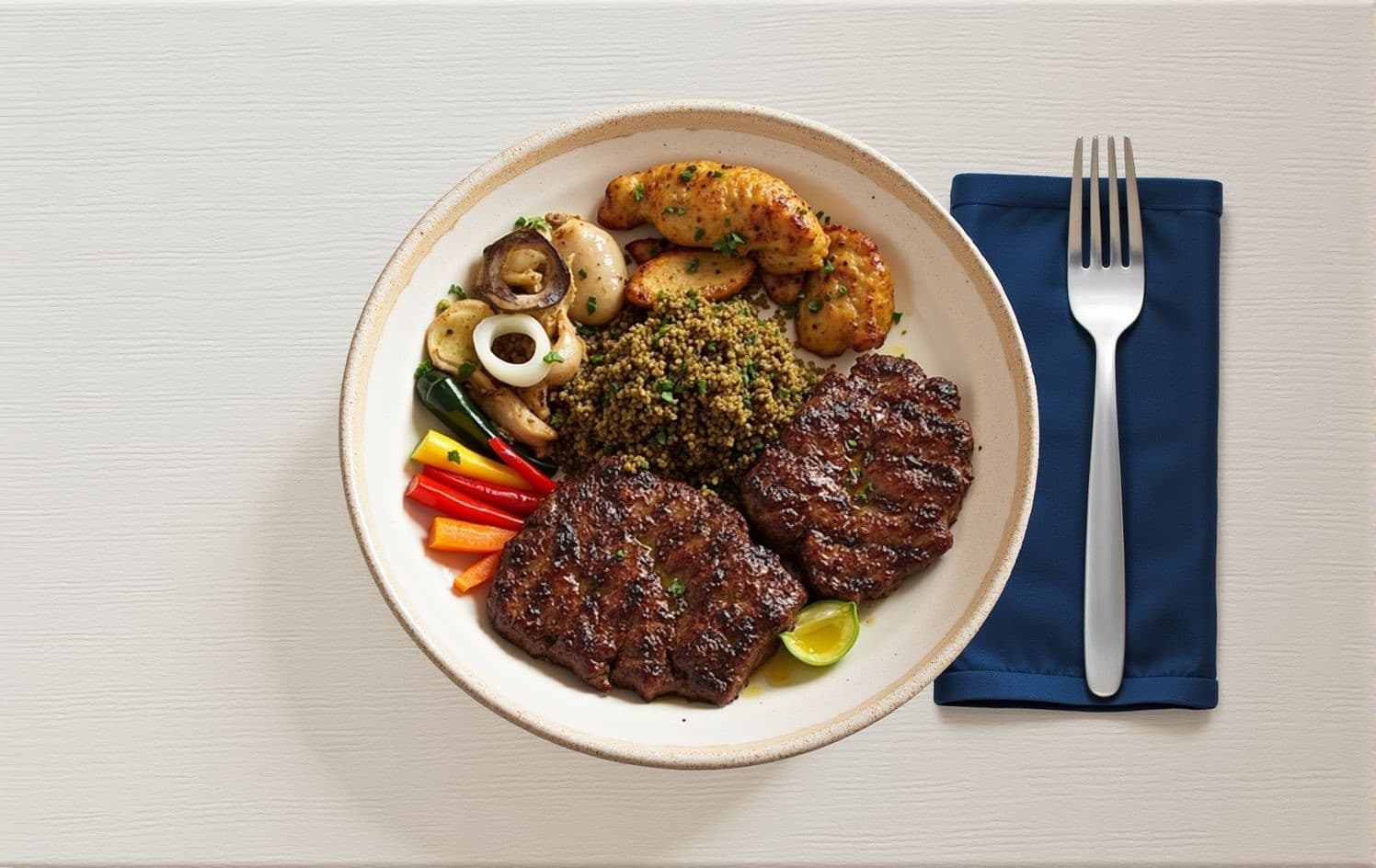 Churrasco Completo - Viandes Grillées Variées avec Farofa et Légumes