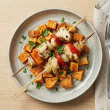 Brochetas de pollo con boniato