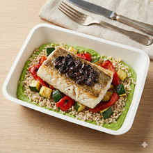 Hake with mint pea cream and pipirrana