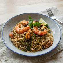 Curry verde tailandés de mariscos