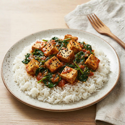 Tofu curry with spinach