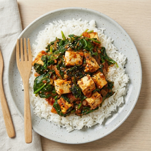 Curry de tofu con espinacas